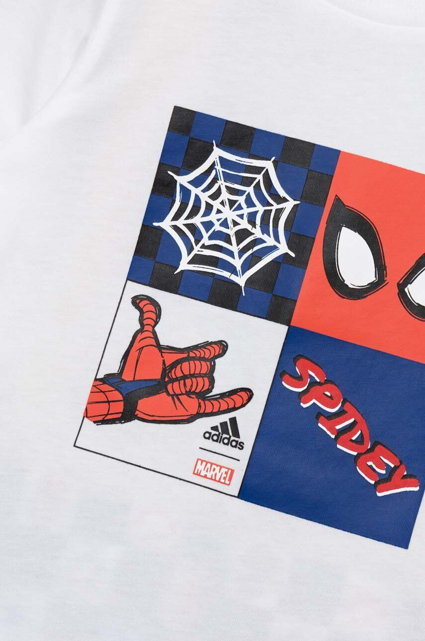 adidas Dětská souprava x Marvel bílá barva - Pepit.cz