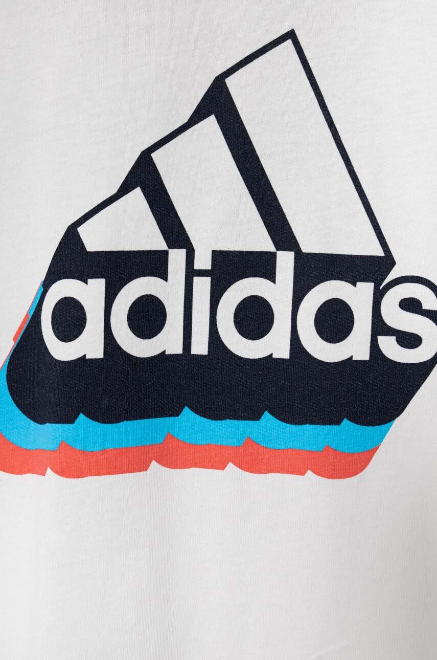 adidas Dětské bavlněné tričko bílá barva s potiskem - Pepit.cz