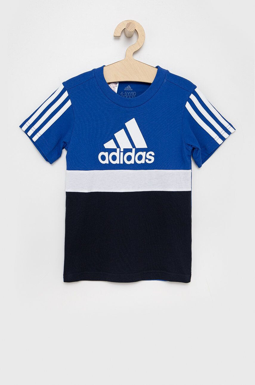 adidas Dětské bavlněné tričko GN4042 černá barva - Pepit.cz