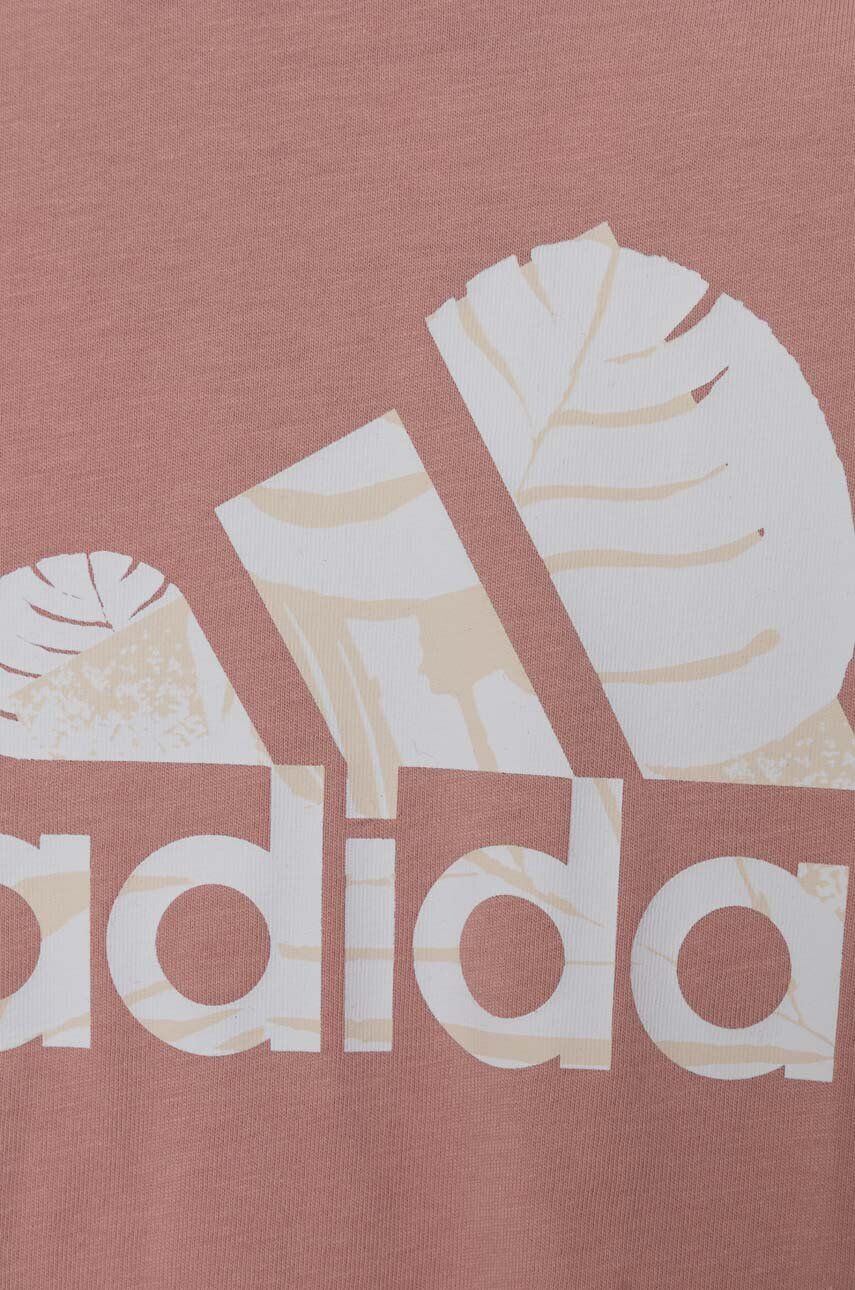 adidas Dětské bavlněné tričko růžová barva - Pepit.cz