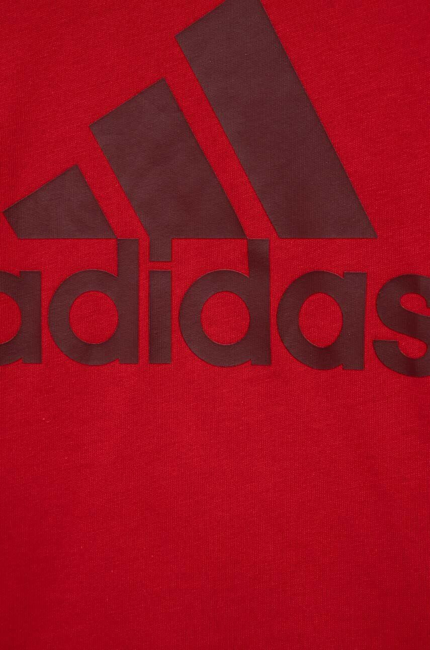 adidas Dětské bavlněné tričko červená barva s potiskem - Pepit.cz