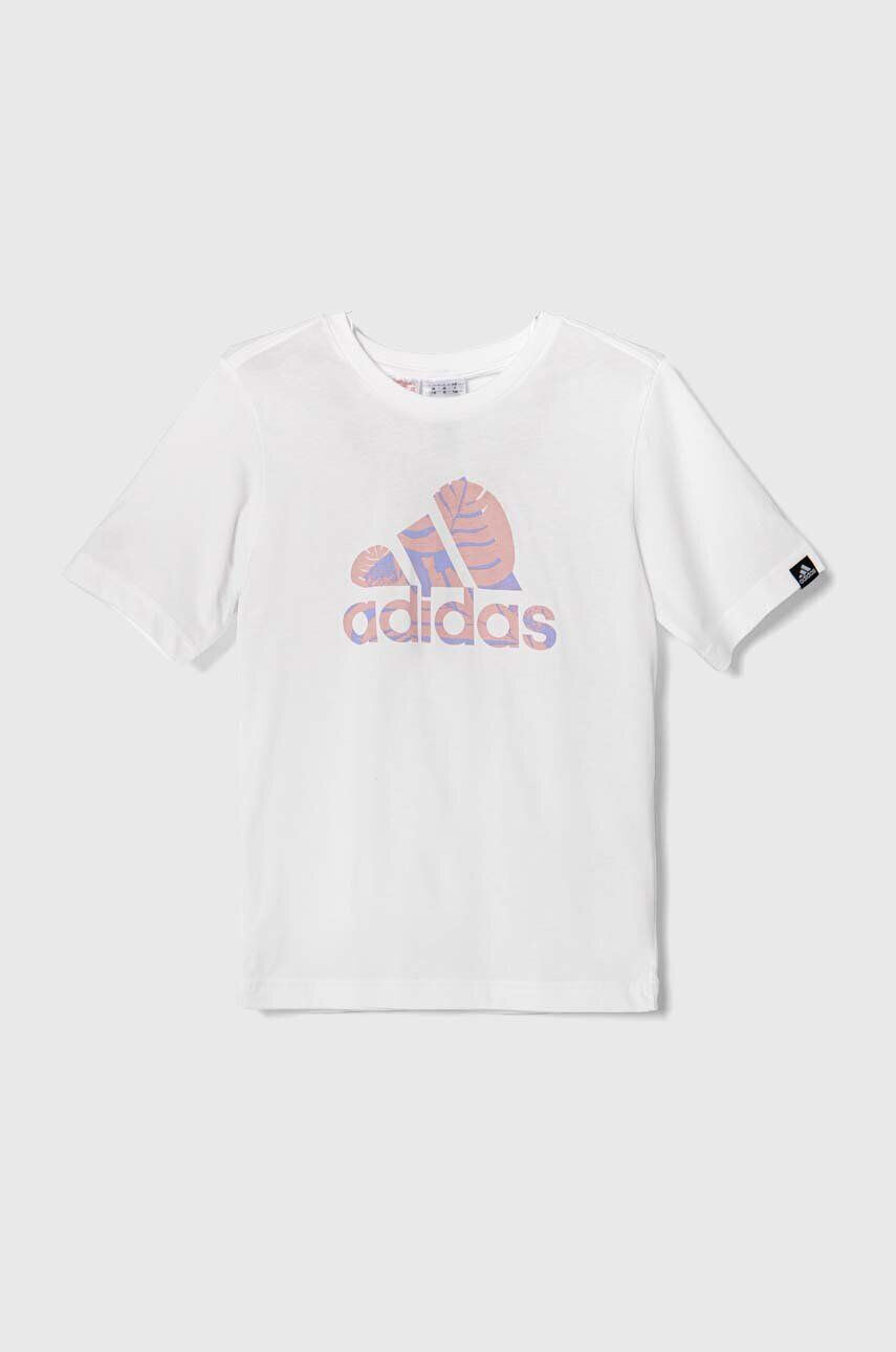 adidas Dětské bavlněné tričko bílá barva - Pepit.cz