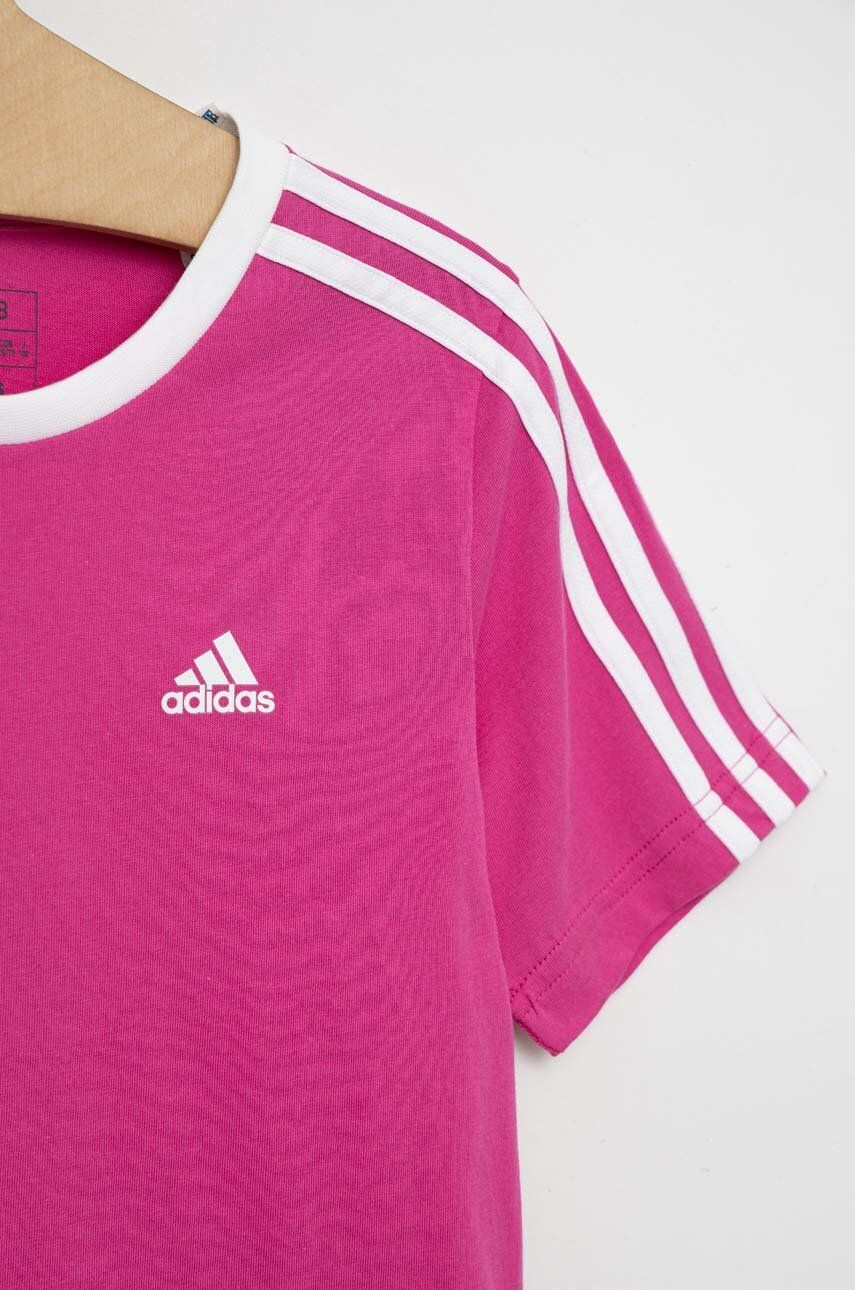 adidas Dětské bavlněné tričko G 3S BF růžová barva - Pepit.cz