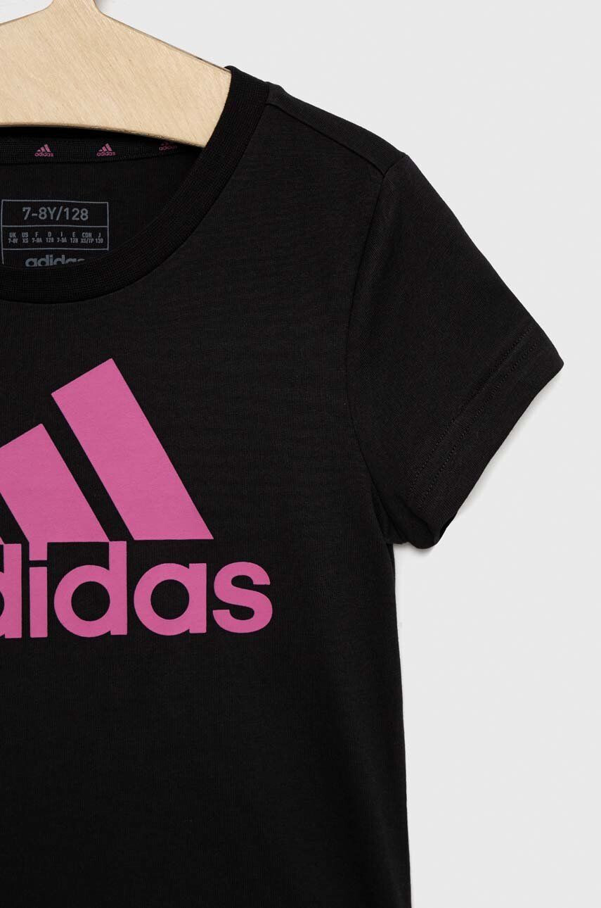 adidas Dětské bavlněné tričko G BL černá barva - Pepit.cz