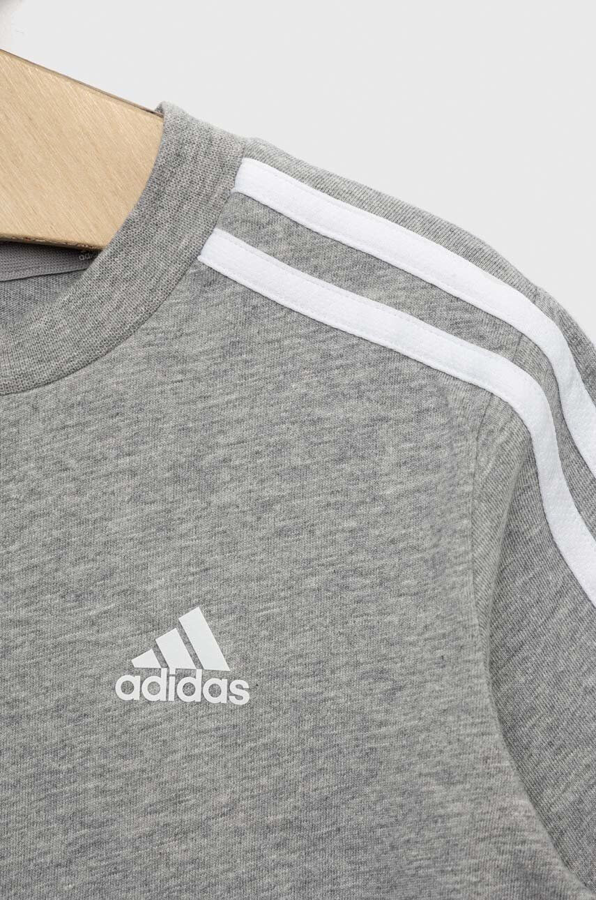 adidas Dětské bavlněné tričko LK 3S CO šedá barva - Pepit.cz