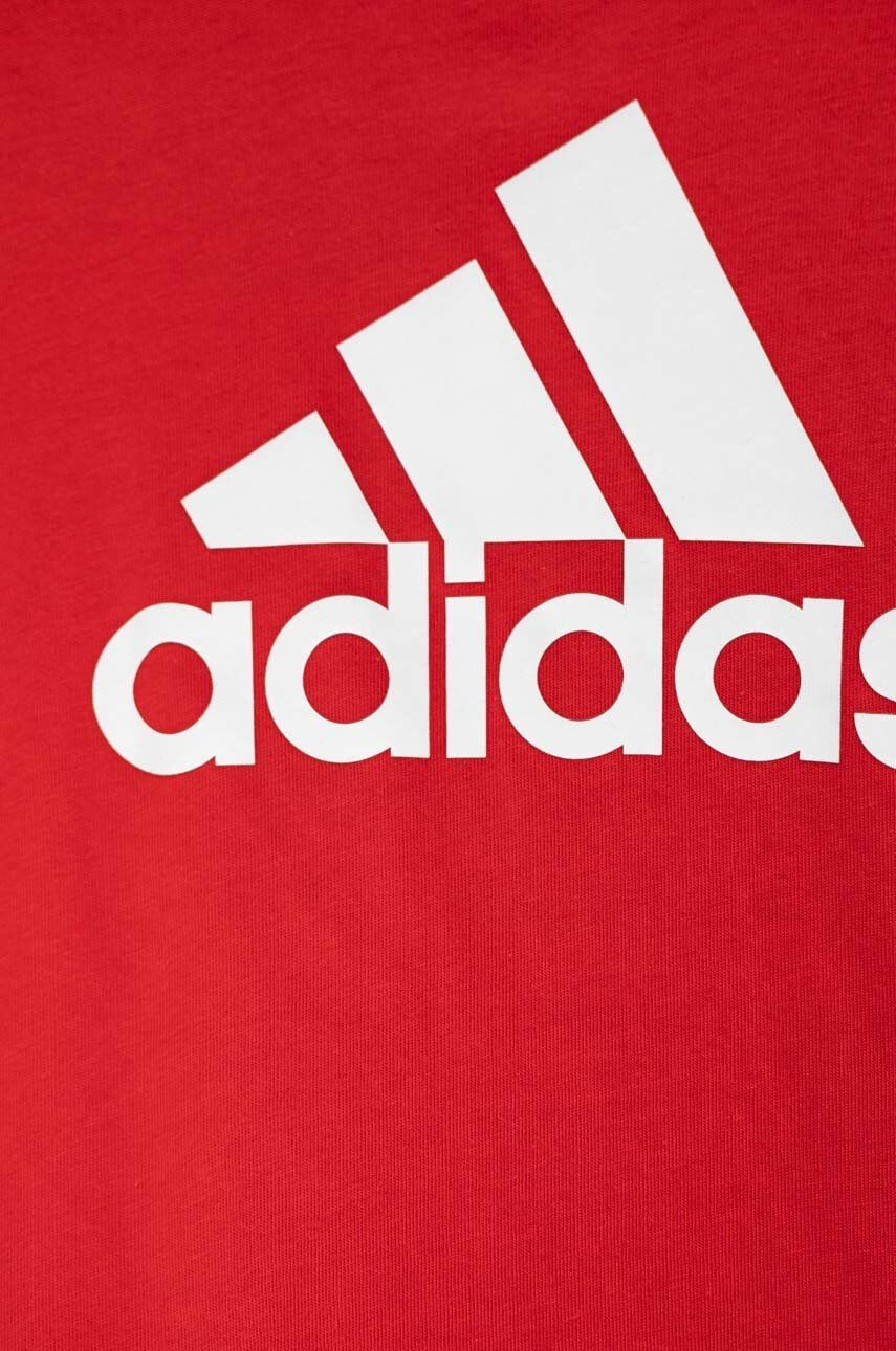 adidas Dětské bavlněné tričko LK BL CO červená barva s potiskem - Pepit.cz