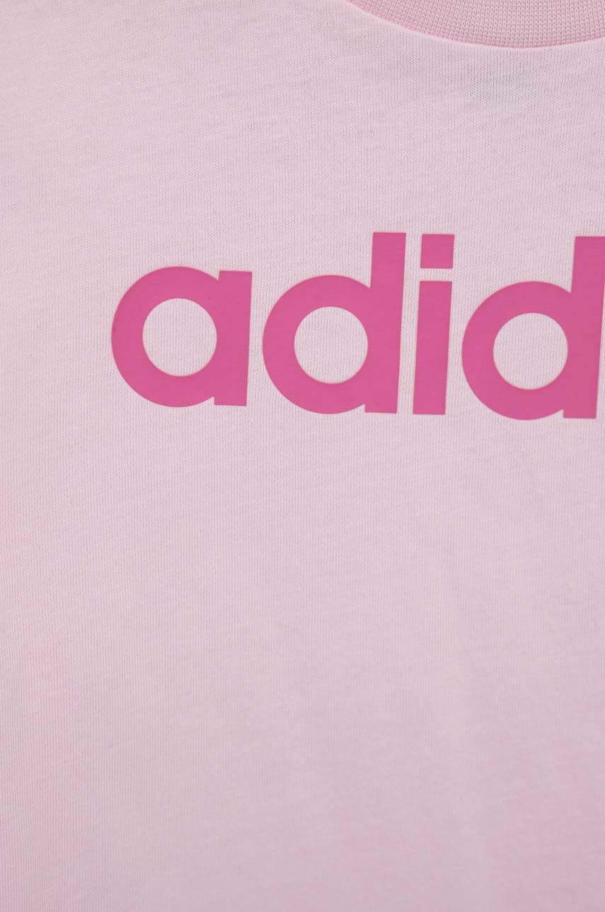 adidas Dětské bavlněné tričko LK LIN CO růžová barva - Pepit.cz