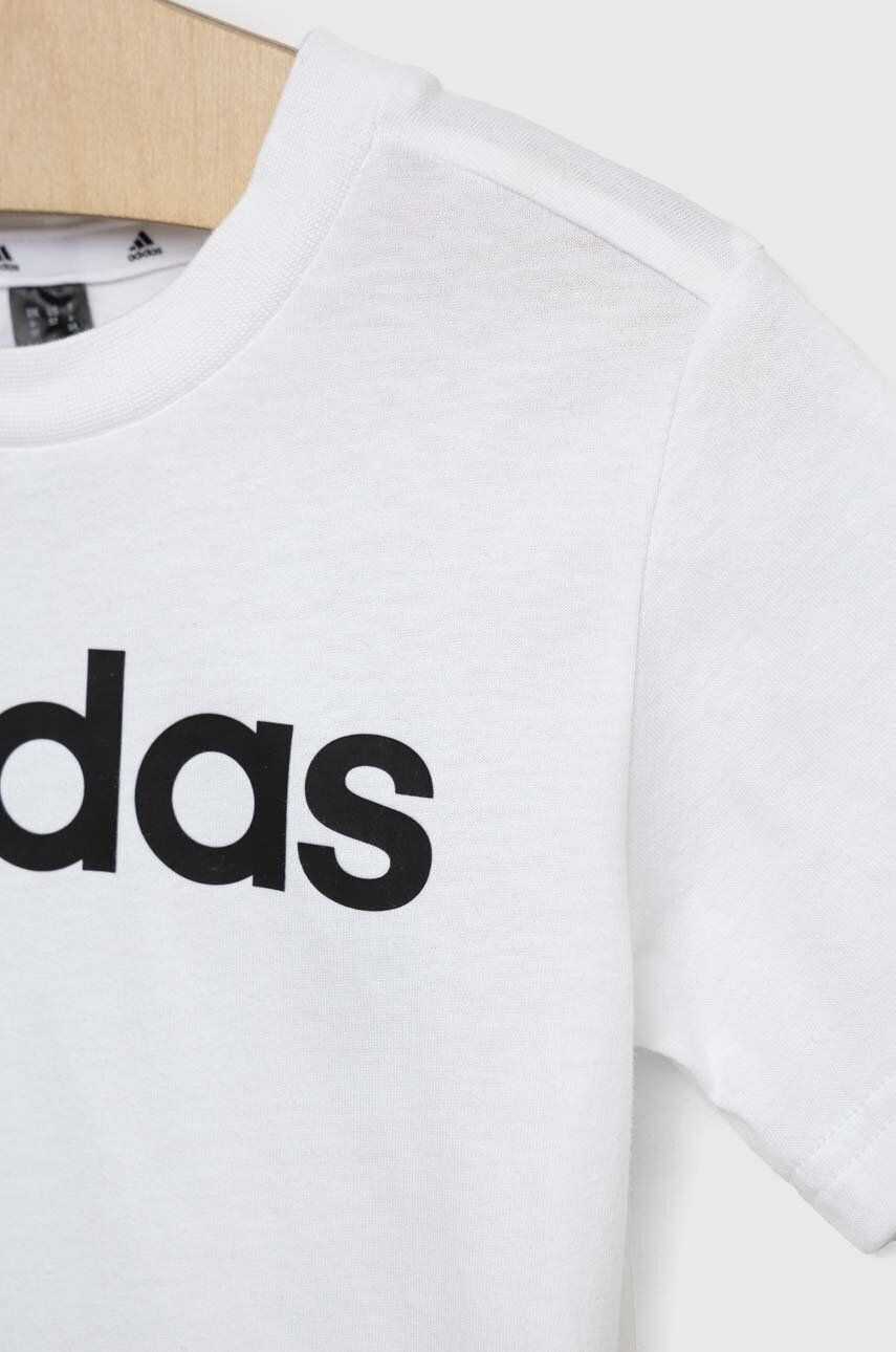 adidas Dětské bavlněné tričko LK LIN CO bílá barva s potiskem - Pepit.cz