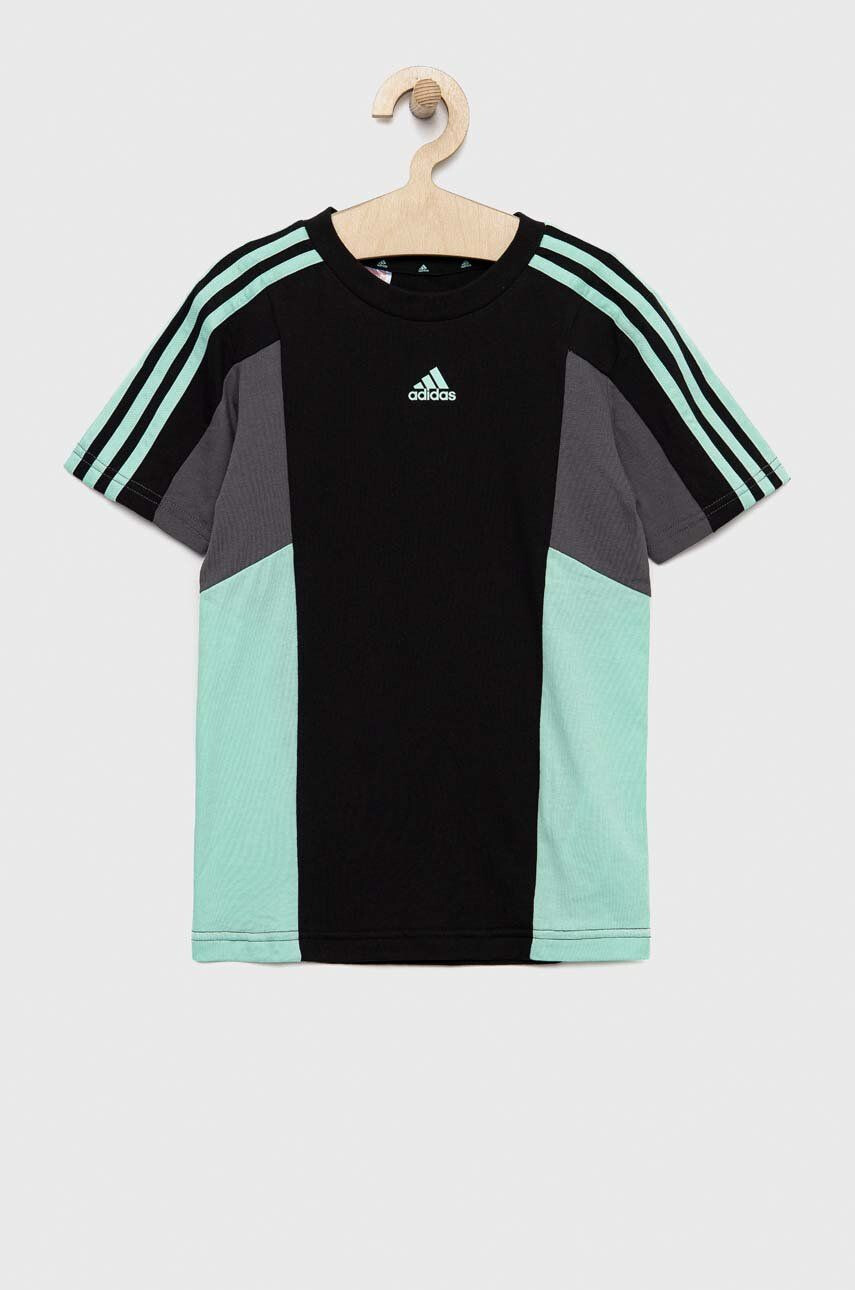 adidas Dětské bavlněné tričko U 3S CB TEE černá barva - Pepit.cz