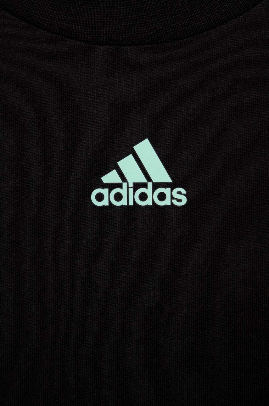 adidas Dětské bavlněné tričko U 3S CB TEE černá barva - Pepit.cz