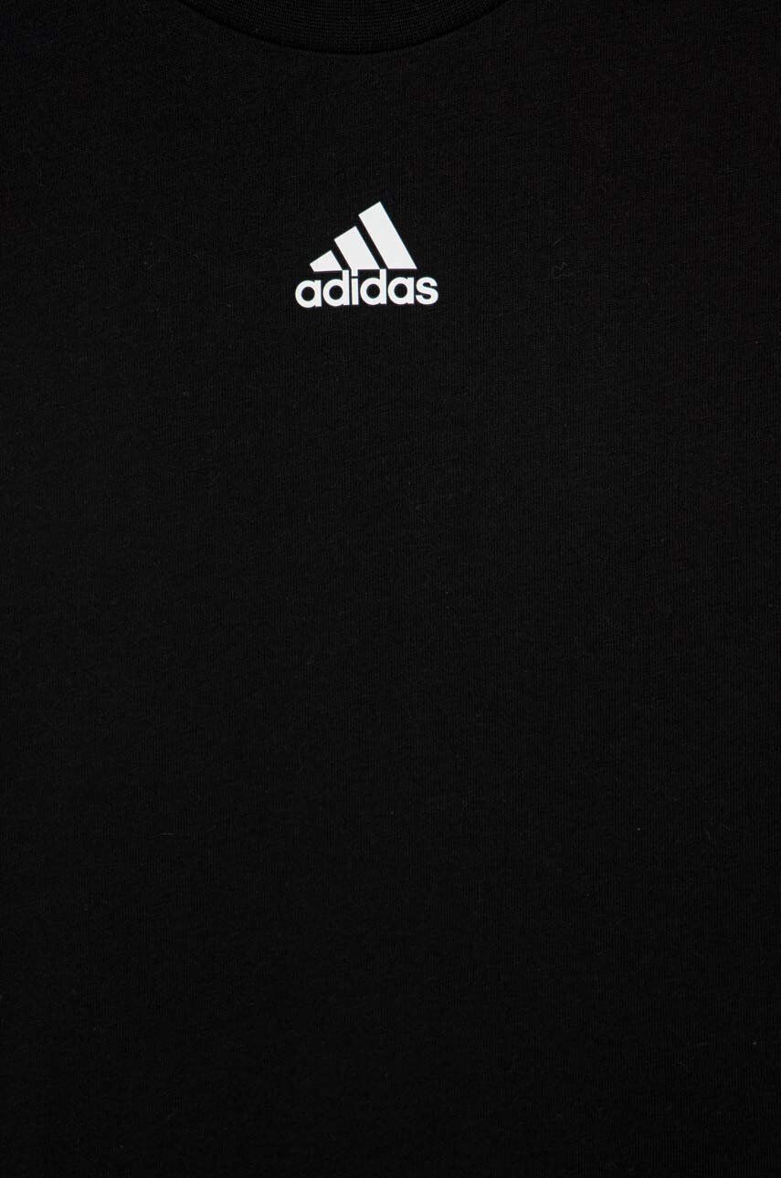 adidas Dětské bavlněné tričko U 3S CB TEE černá barva - Pepit.cz