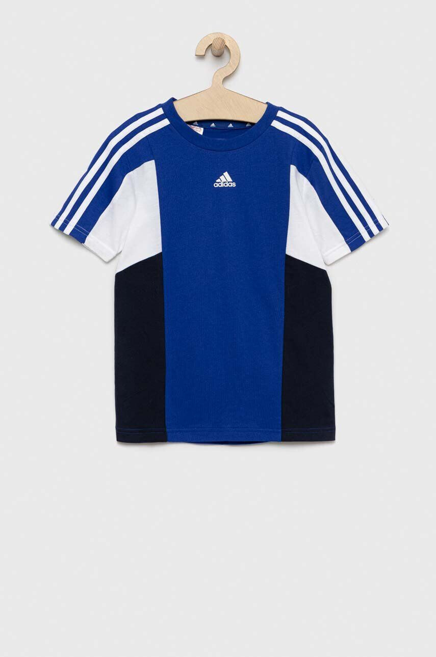 adidas Dětské bavlněné tričko U 3S CB TEE tmavomodrá barva - Pepit.cz