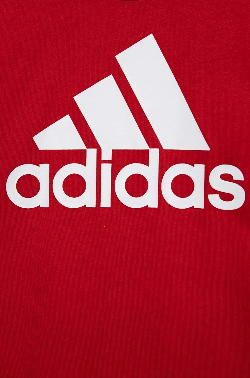 adidas Dětské bavlněné tričko U BL červená barva s potiskem - Pepit.cz