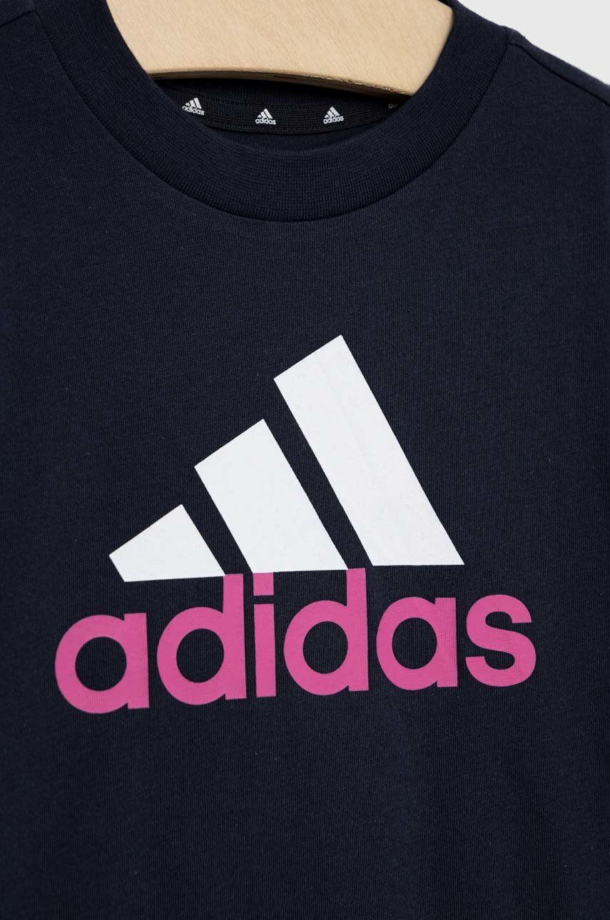 adidas Dětské bavlněné tričko U BL 2 TEE tmavomodrá barva s potiskem - Pepit.cz