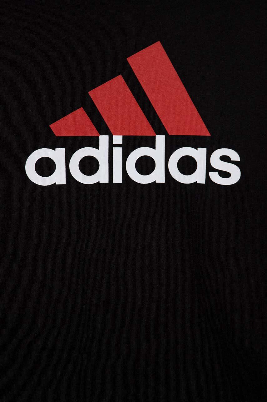 adidas Dětské bavlněné tričko U BL 2 TEE černá barva s potiskem - Pepit.cz