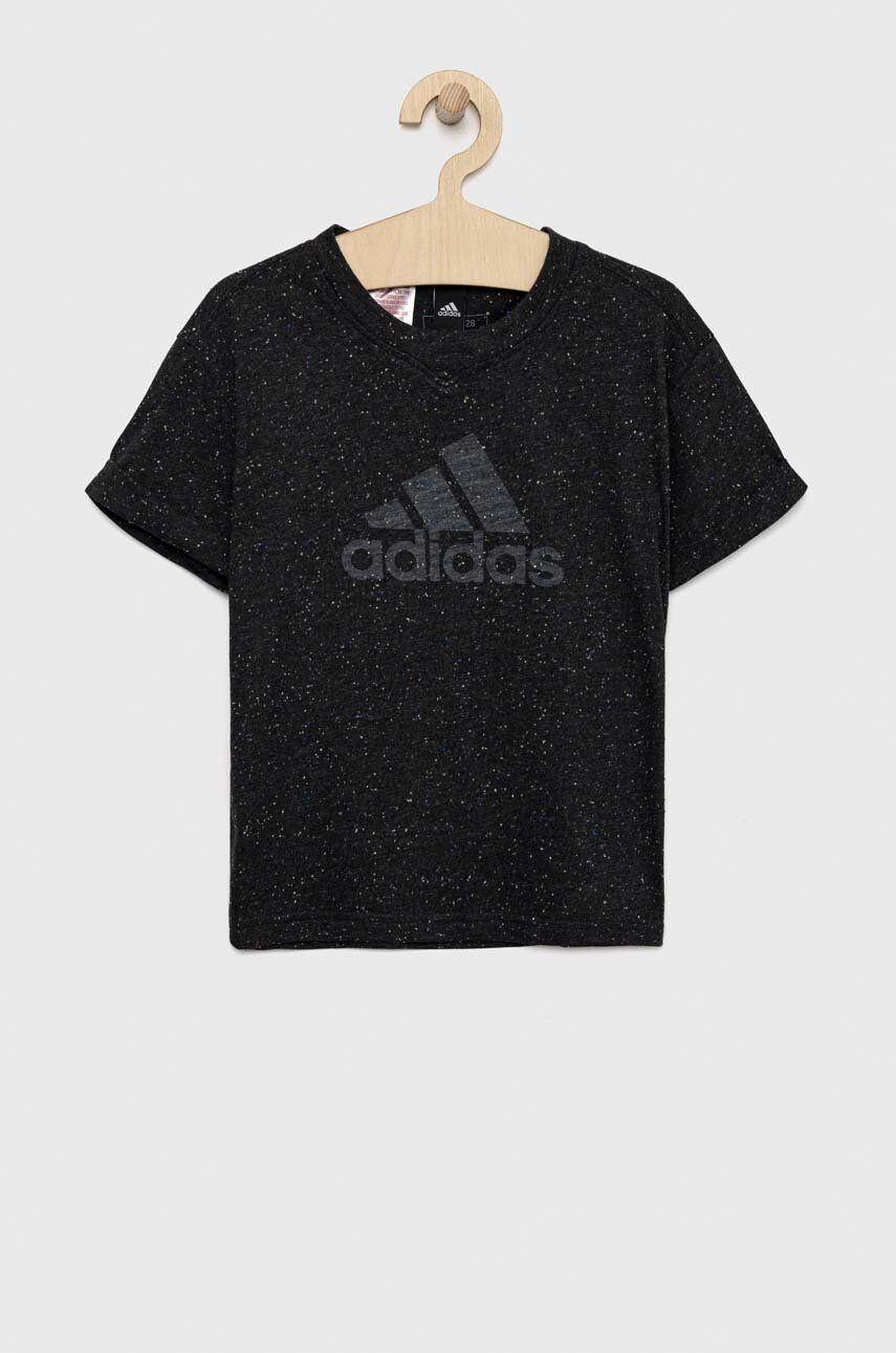 adidas Dětské tričko G FI BL šedá barva - Pepit.cz