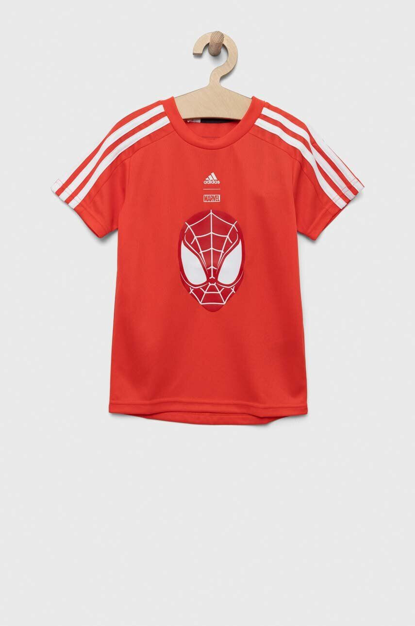 adidas Dětské tričko x Marvel červená barva s potiskem - Pepit.cz