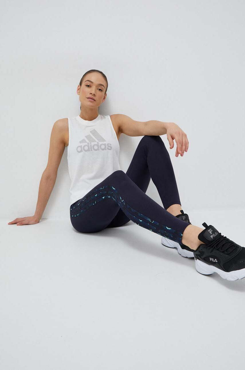 adidas Legíny dámské vínová barva s potiskem - Pepit.cz