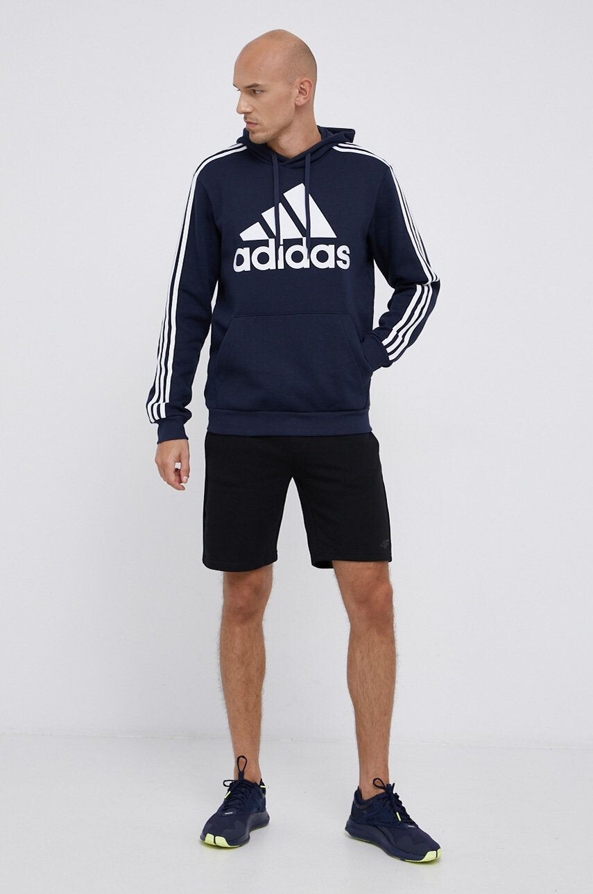 adidas Mikina H14642 pánská tmavomodrá barva s potiskem - Pepit.cz