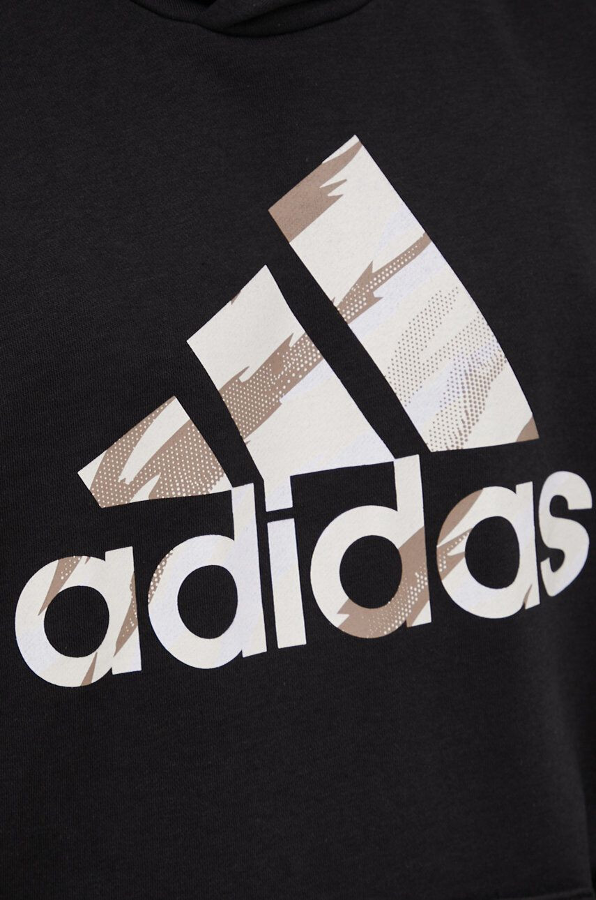 adidas Mikina pánská šedá barva s kapucí s potiskem - Pepit.cz