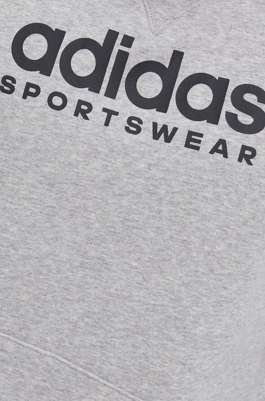 adidas Mikina pánská šedá barva s kapucí s potiskem - Pepit.cz