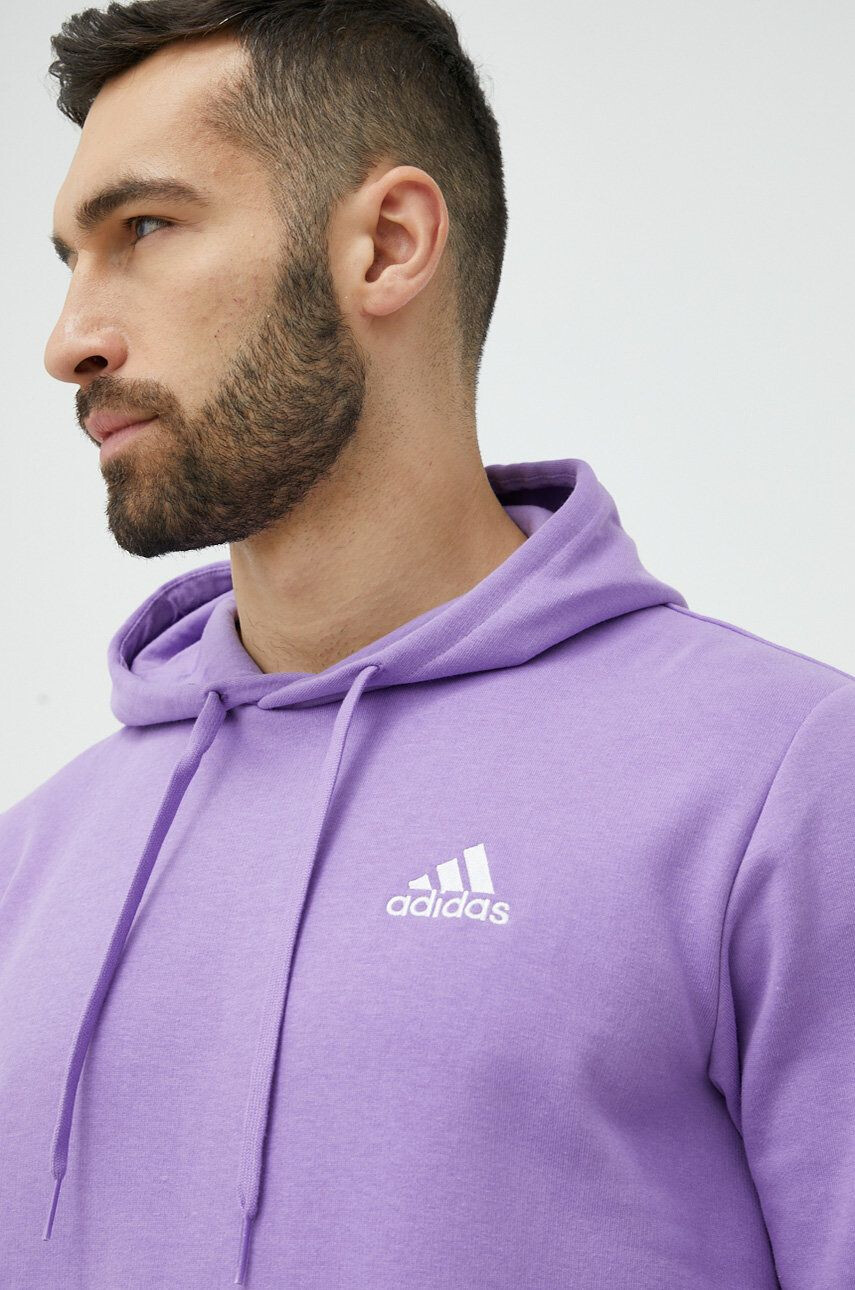 adidas Mikina pánská fialová barva s kapucí s potiskem - Pepit.cz