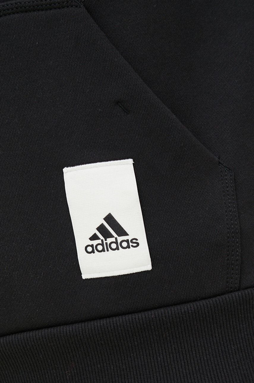 adidas Mikina pánská černá barva s kapucí s aplikací - Pepit.cz