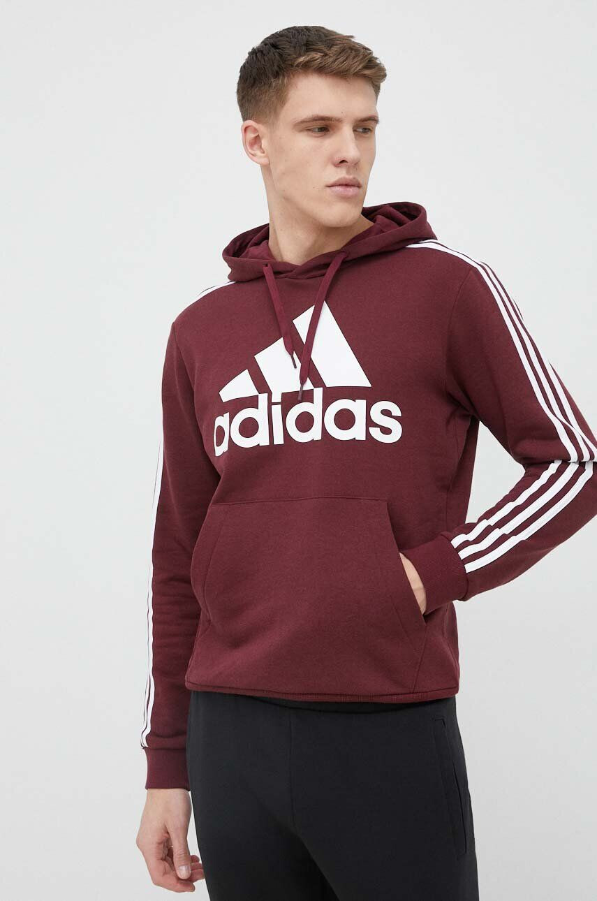 adidas Mikina pánská černá barva s kapucí vzorovaná - Pepit.cz