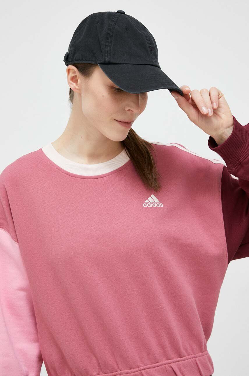 adidas Mikina dámská růžová barva vzorovaná - Pepit.cz