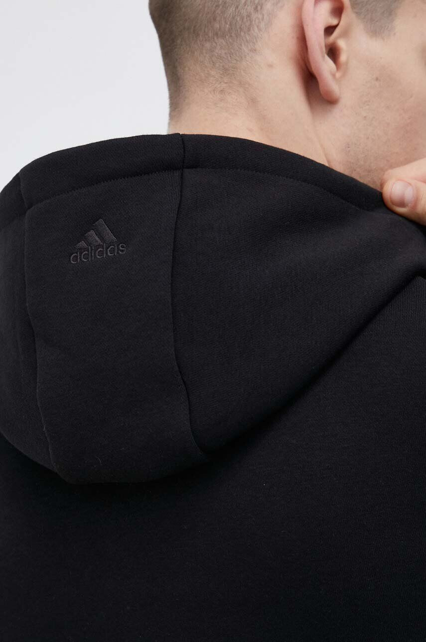 adidas Mikina pánská černá barva s kapucí s potiskem - Pepit.cz