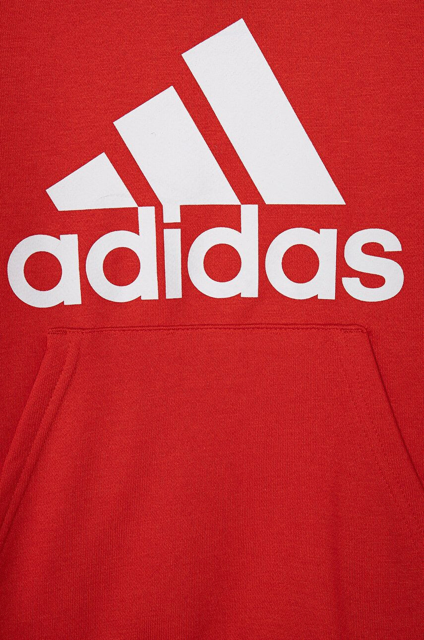 adidas Mikina GN4037 červená barva s potiskem - Pepit.cz