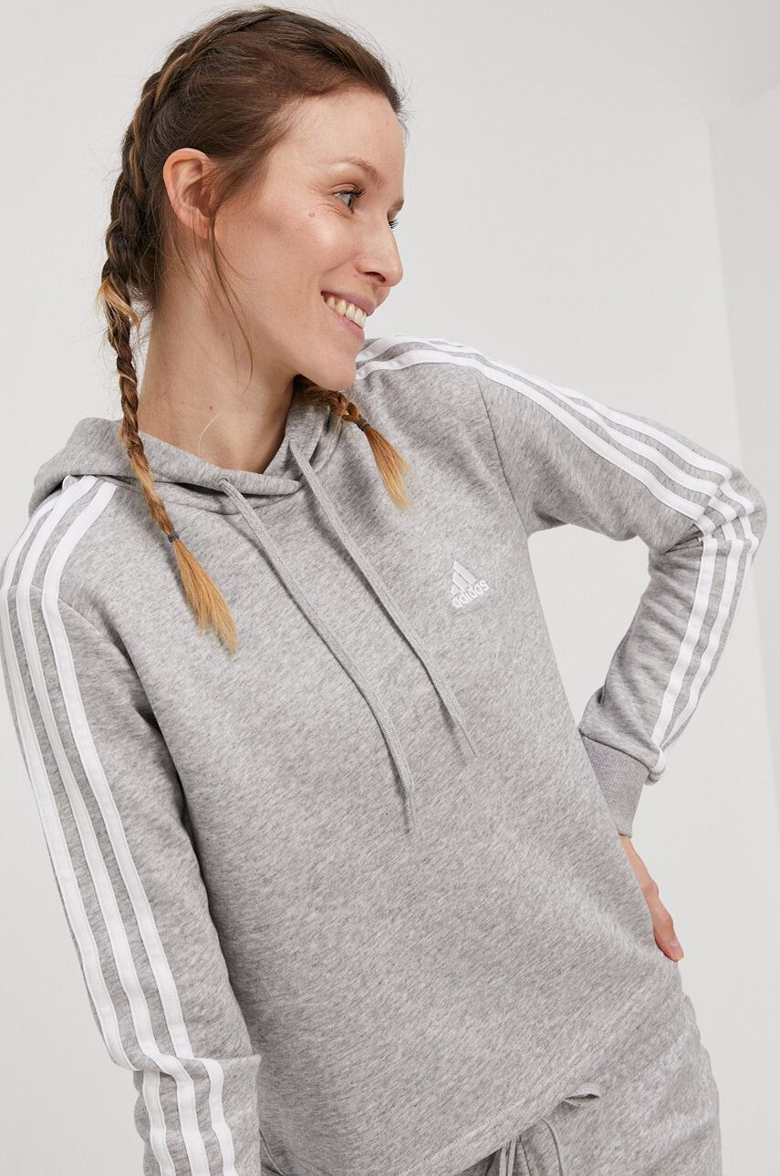 adidas Mikina pánská šedá barva melanžová - Pepit.cz