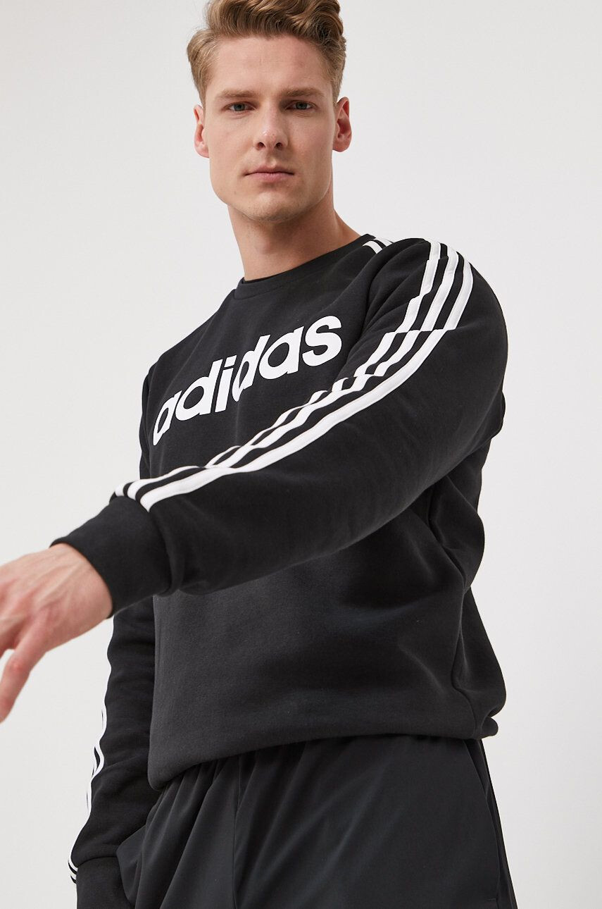 adidas Mikina pánská černá barva hladká - Pepit.cz