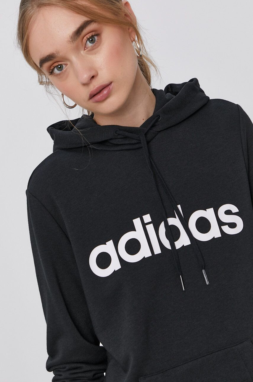 adidas Mikina GL0635 dámská černá barva s potiskem - Pepit.cz