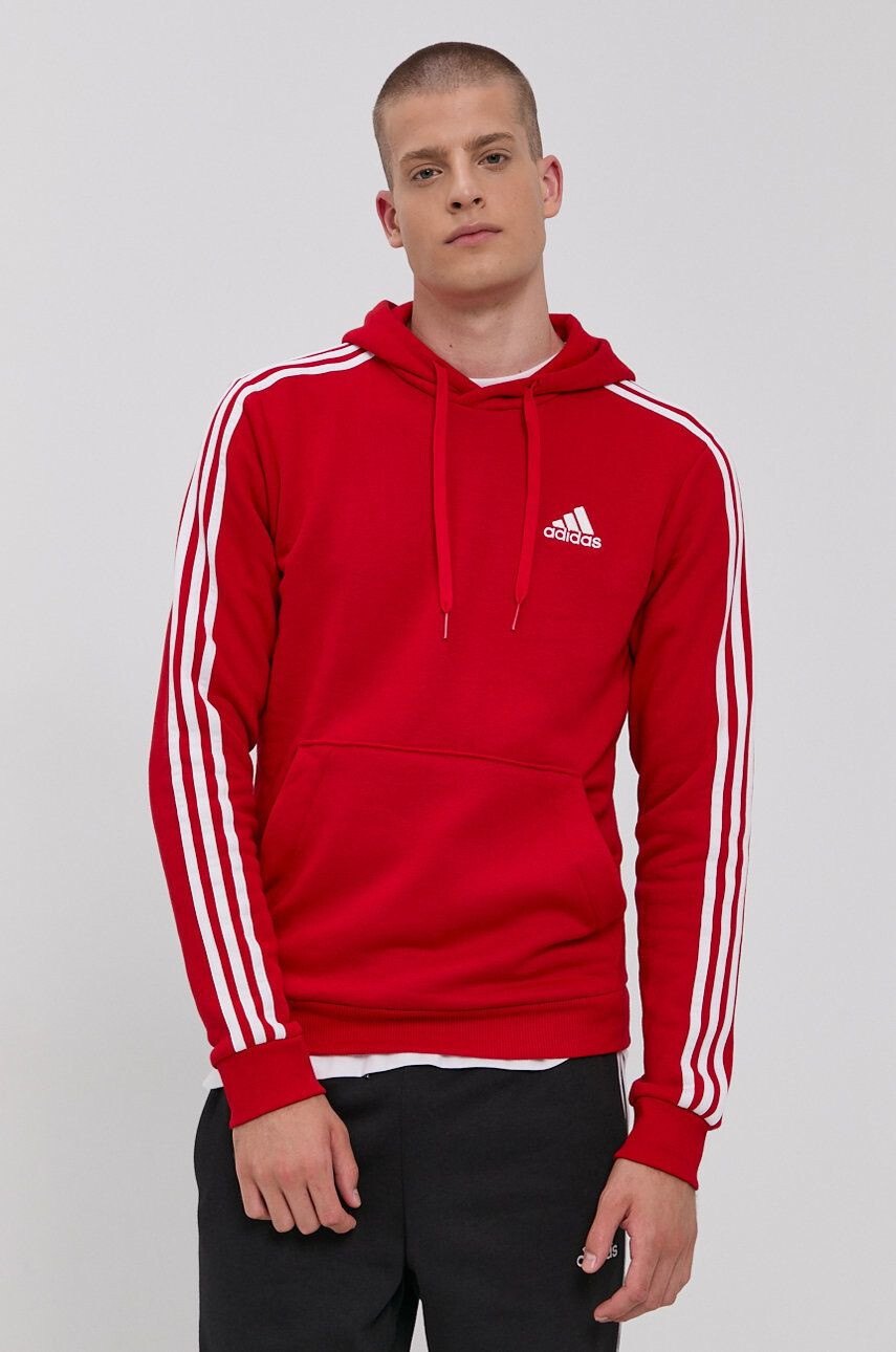 adidas Mikina GU2523 pánská červená barva hladká - Pepit.cz