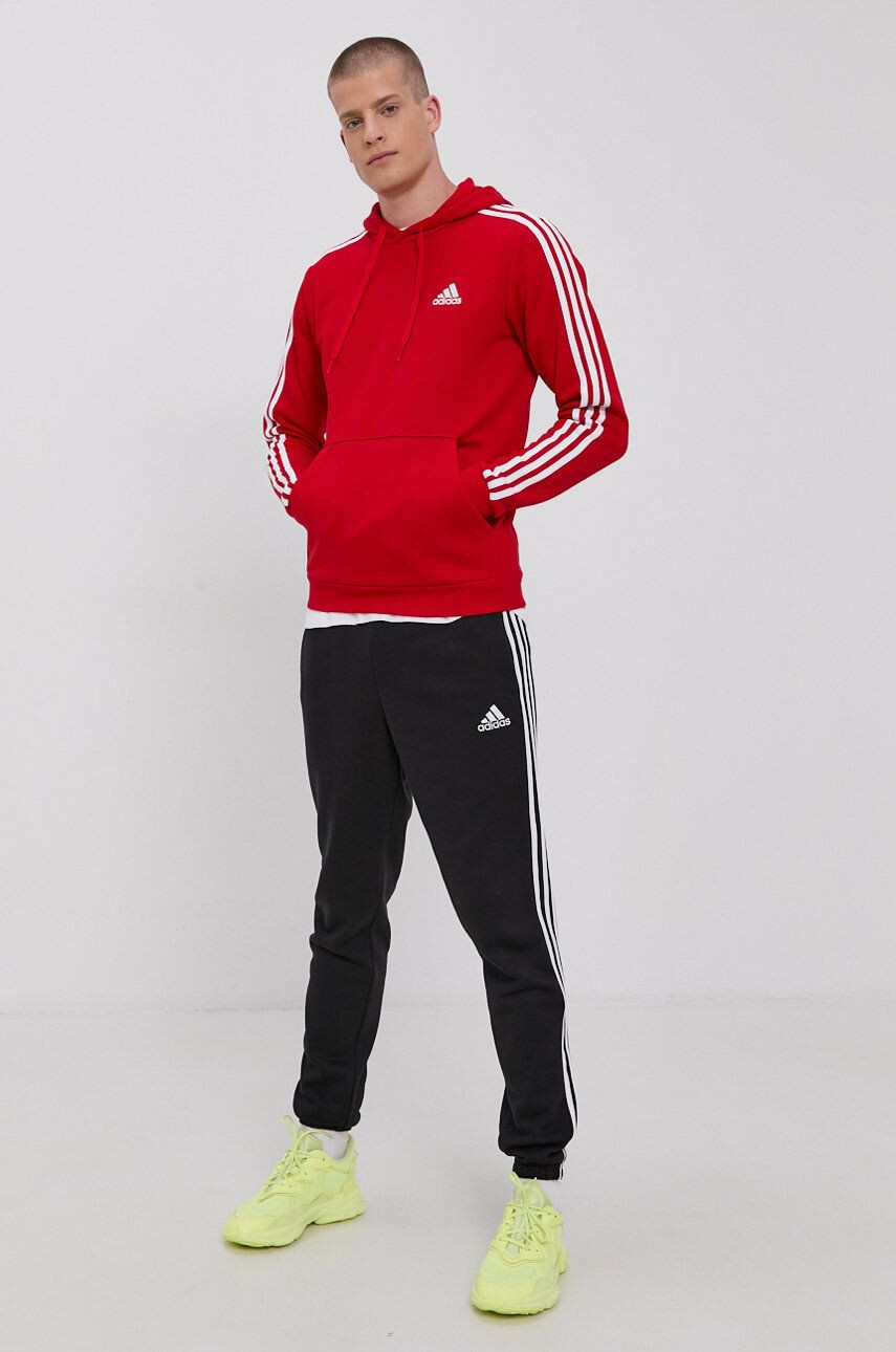 adidas Mikina GU2523 pánská červená barva hladká - Pepit.cz