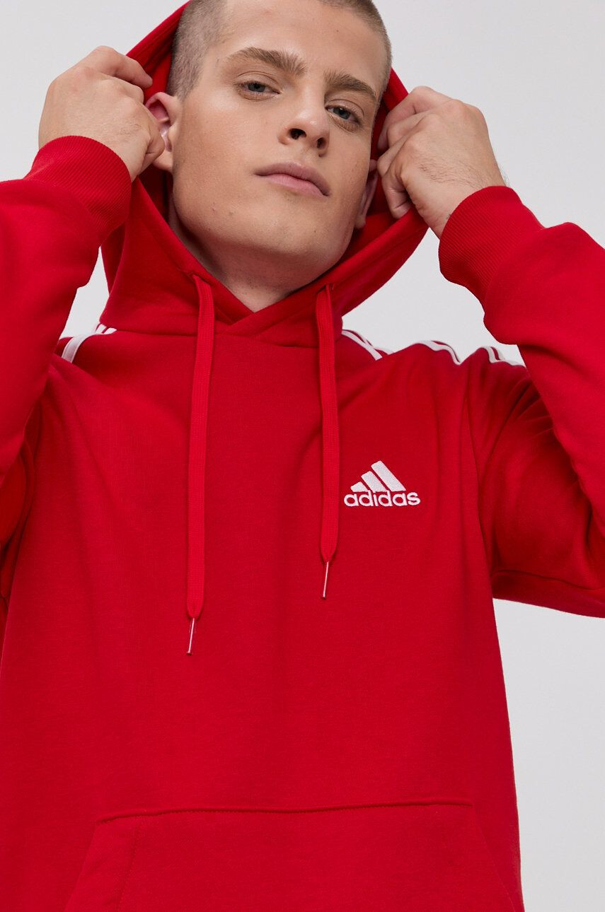 adidas Mikina GU2523 pánská červená barva hladká - Pepit.cz