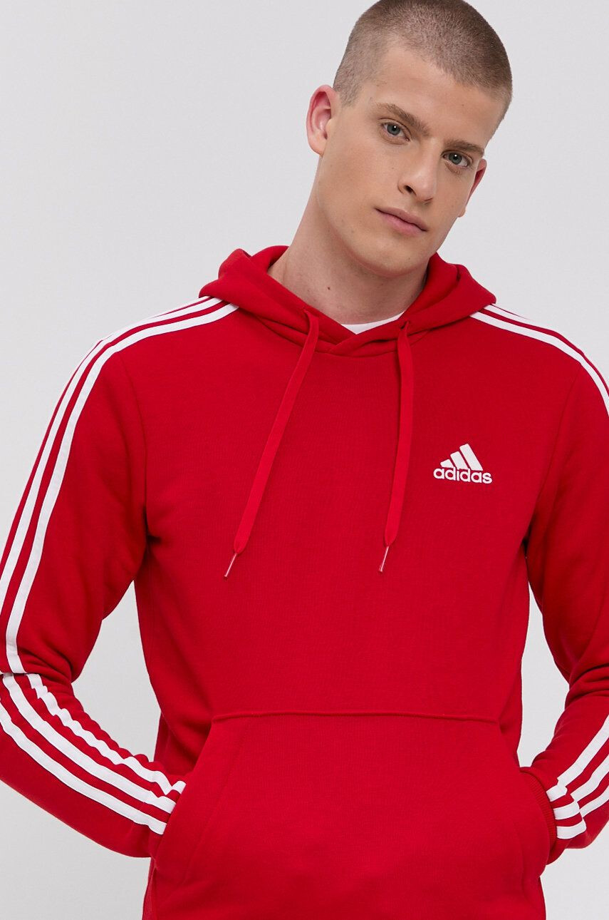 adidas Mikina GU2523 pánská červená barva hladká - Pepit.cz