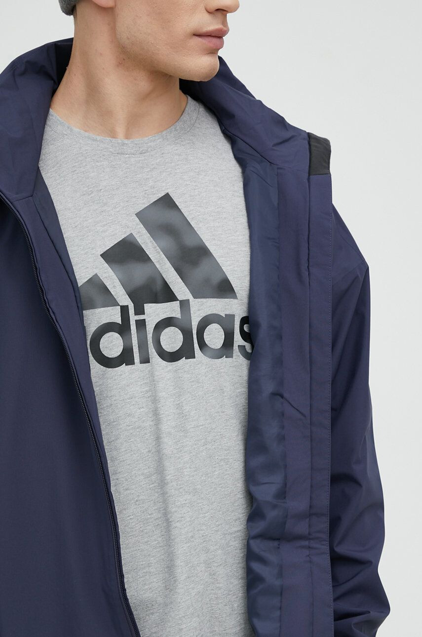 adidas Nepromokavá bunda pánská tmavomodrá barva přechodná - Pepit.cz