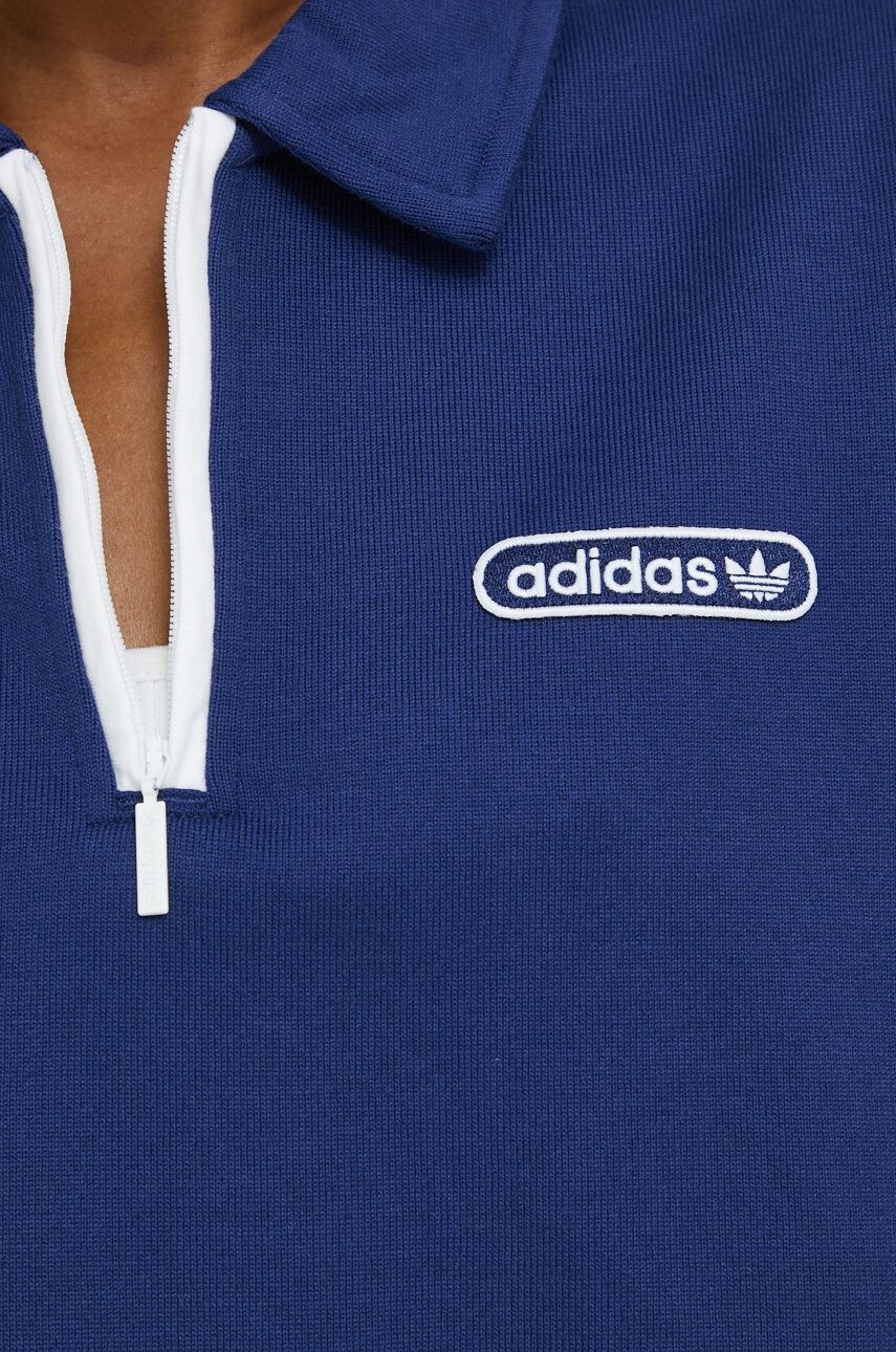 adidas Originals Bavlněné polo tričko tmavomodrá barva s límečkem - Pepit.cz