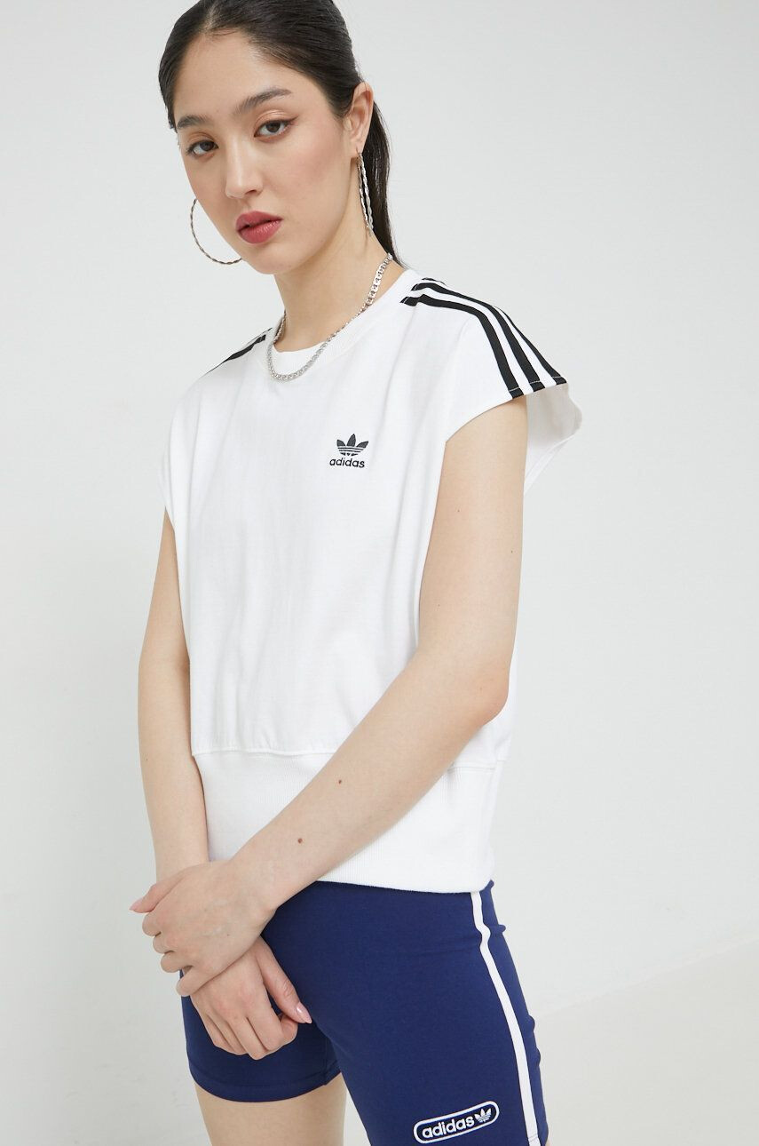 adidas Originals Bavlněné tričko bílá barva - Pepit.cz