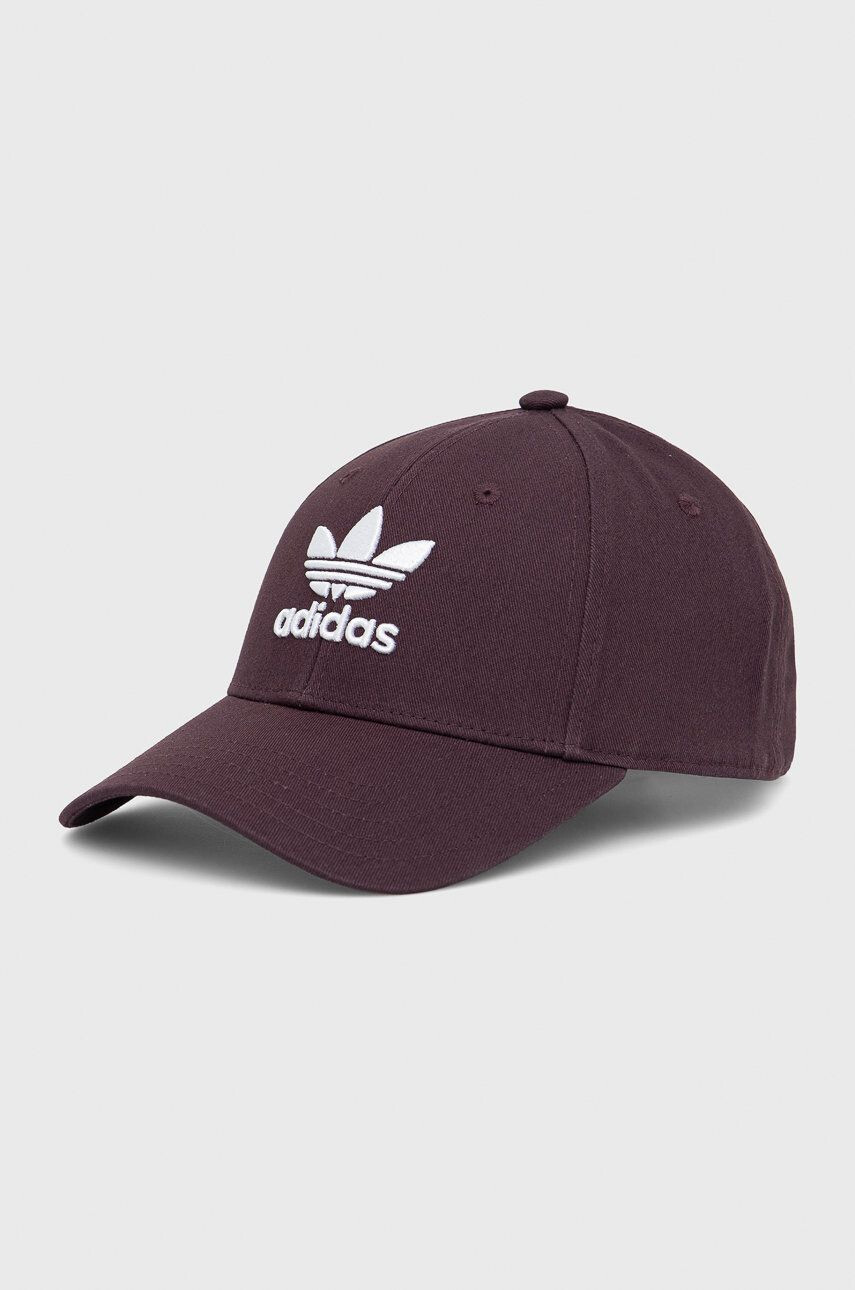 adidas Originals Bavlněná baseballová čepice fialová barva s aplikací - Pepit.cz