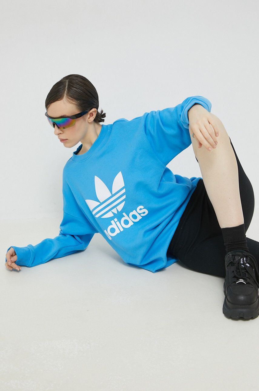 adidas Originals Bavlněná mikina dámská fialová barva s kapucí hladká - Pepit.cz