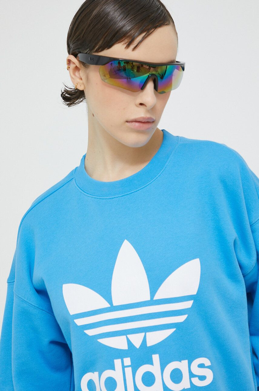 adidas Originals Bavlněná mikina dámská fialová barva s kapucí hladká - Pepit.cz