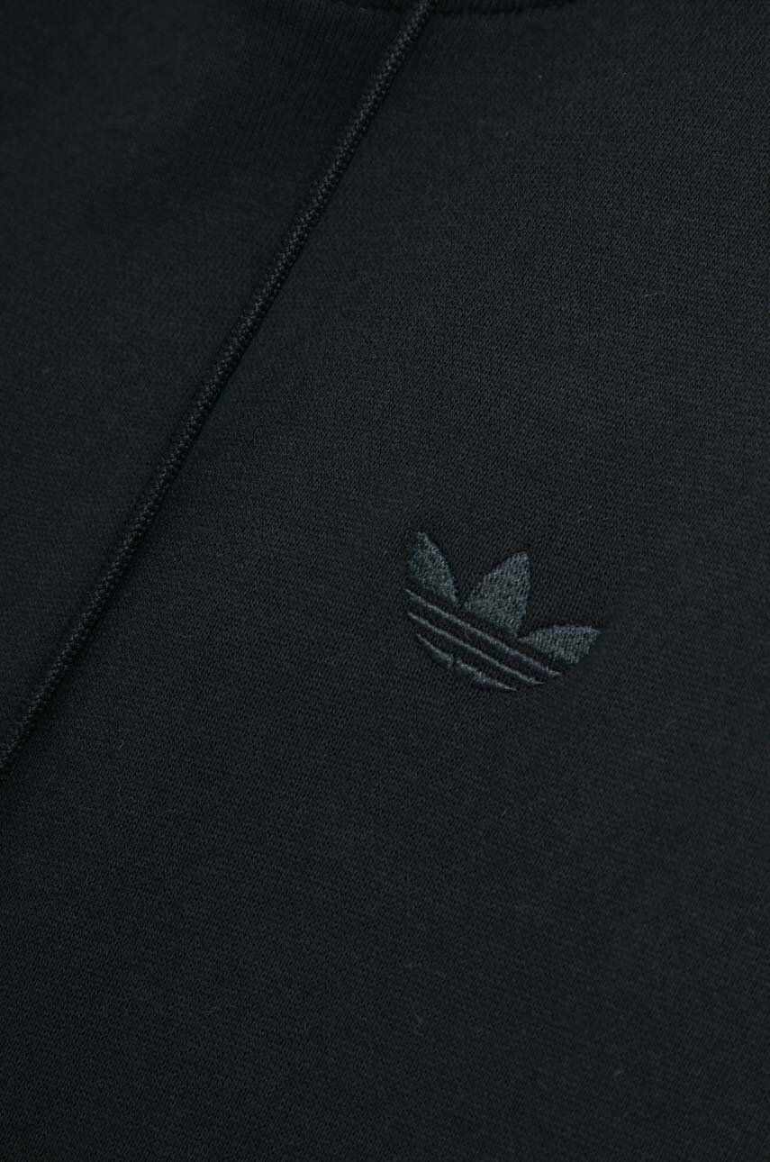 adidas Originals Bavlněná mikina dámská černá barva s kapucí s aplikací - Pepit.cz