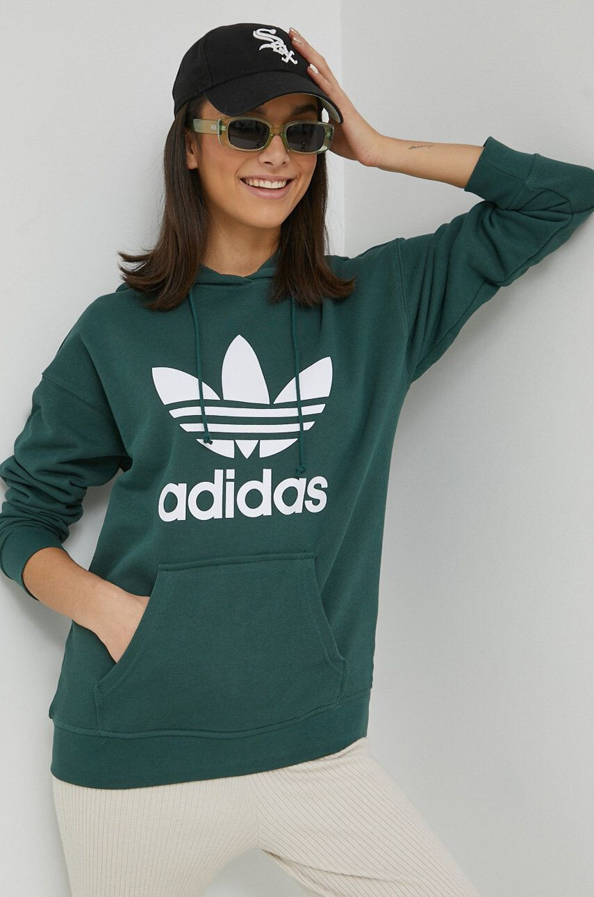 adidas Originals Bavlněná mikina pánská šedá barva s potiskem - Pepit.cz