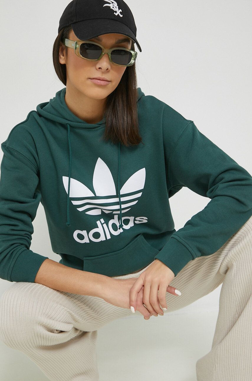 adidas Originals Bavlněná mikina pánská šedá barva s potiskem - Pepit.cz