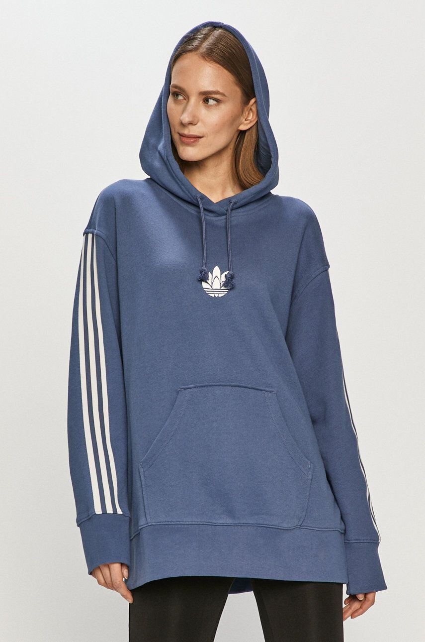 adidas Originals Bavlněná mikina pánská tmavomodrá barva s potiskem - Pepit.cz