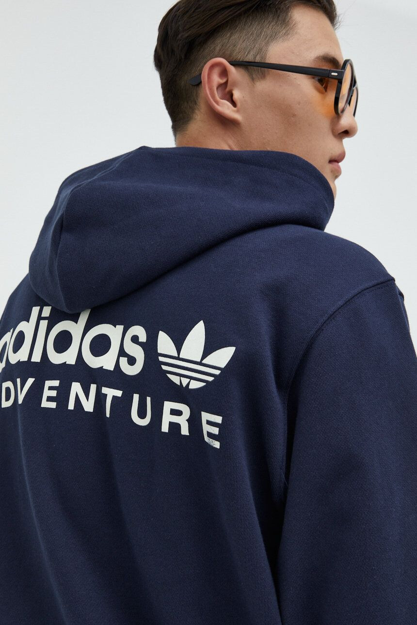 adidas Originals Bavlněná mikina pánská tmavomodrá barva s potiskem - Pepit.cz