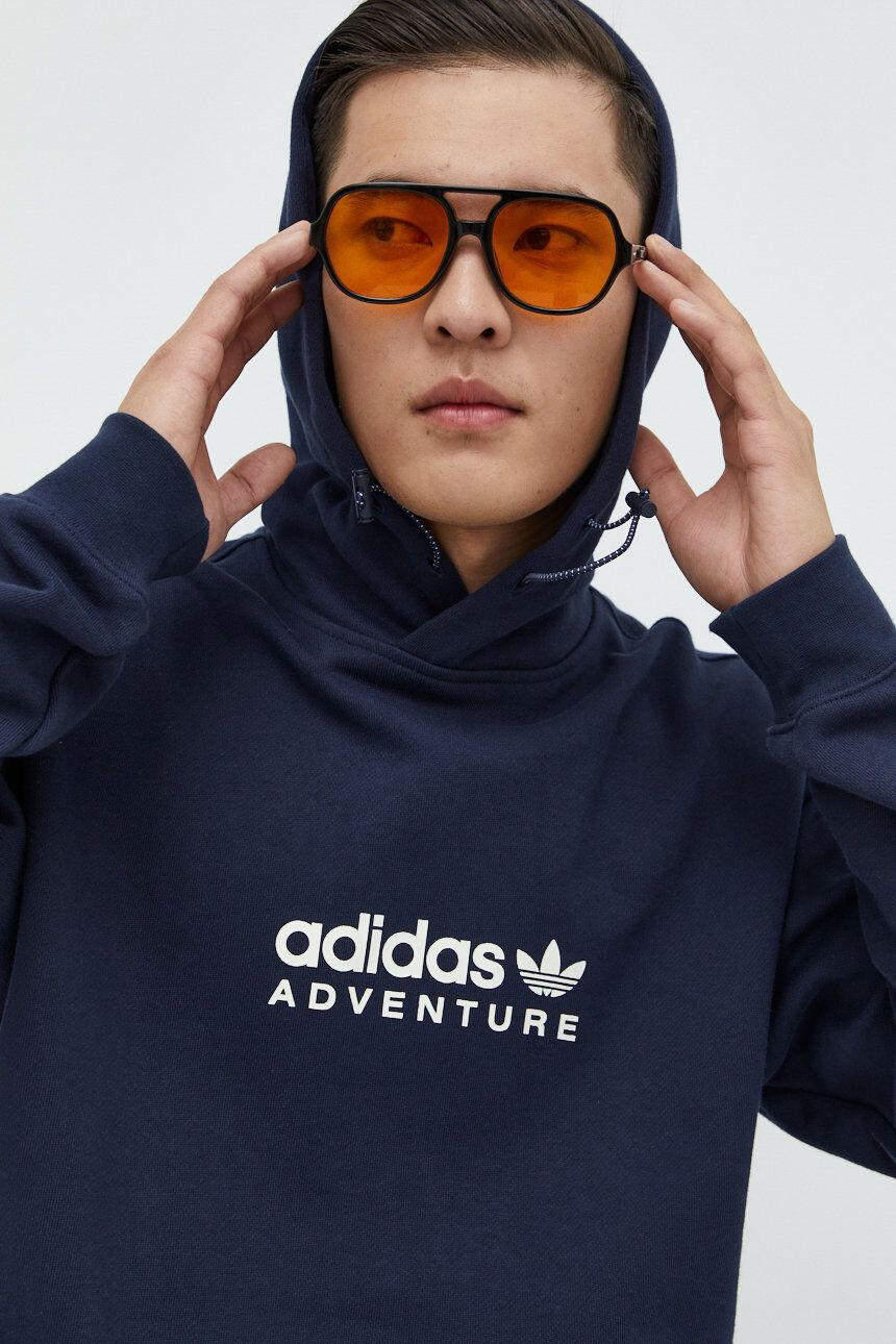 adidas Originals Bavlněná mikina pánská tmavomodrá barva s potiskem - Pepit.cz